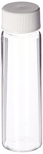 ULUSAL BİLİMSEL Şirket B7800-12 Katı PTFE Kaplı Kapaklı Beyaz Cam Şişeler, 12 mL Hacim