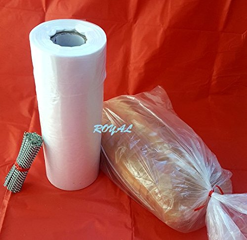 Kraliyet Plastik ekmek Bakkal Torbası Rulo 12x20 Etrafında 350 Artı Büküm Bağları Rulo ile çanta