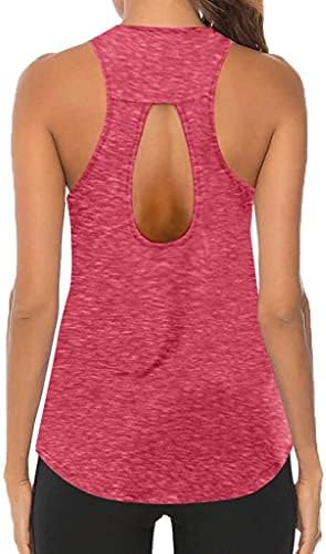 Kadınlar için Tank Top Kırpma, Kadınlar için Egzersiz Üstleri Racerback Backless Koşu Kas Tankı Yoga Gömlek