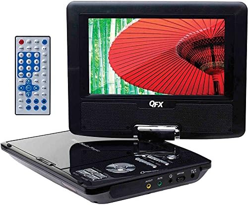 QFX Taşınabilir 7 Geniş Ekran Multimedya DVD Oynatıcı Seyahat, Yol Gezileri, Uçak Gezileri için İdeal 4 Saatlik Şarj Edilebilir