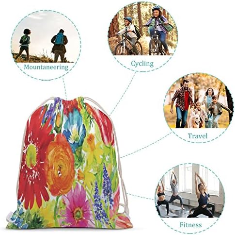 Bol Blooms ipli sırt çantası kadınlar için yenilik Tote çanta spor yürüyüş seyahat plaj için