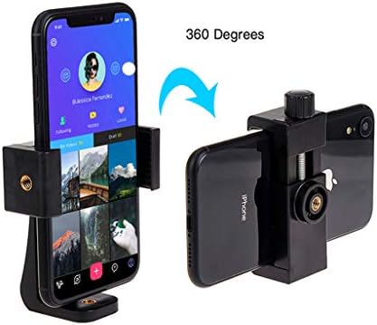 MARRRCH telefon tripodu Montaj, Tripod montaj Adaptörü Dönebilen Braketi ile 1/4 İnç Vida/Ayarlanabilir Klip için iPhone, Android