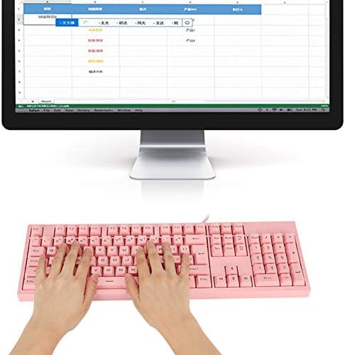 PC Klavye, Kablolu Klavye, ergonomik 104 Tuşları Aşınma Direnci USB Arayüzü PBT Keycaps için Ofis PC Dizüstü Ev Bilgisayar Aksesuarı