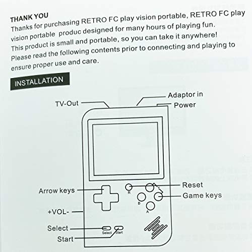 Gel-satın Retro Oyun Konsolu, elde kullanılır oyun konsolu ile 400 Klasik FC Oyunları 2.8-İnç Renkli Ekran Desteği için TV Çıkışı,