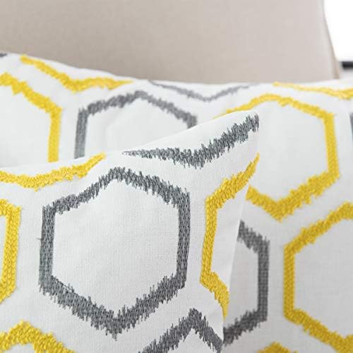 Taısıer Ev Nakış Rahat Atmak Yastık Kılıfı için Kanepe Yatak Kanepe, Pamuk İşlemeli Accent Yastık Altıgen Tasarım Yastık Kapak
