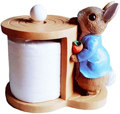 WSZJJ Peçete Tutacağı - Dekoratif Kağıt Havlu Tutacağı Rustik Kırsal Reçine Serbest Duran Mutfak Kağıt Havlu Tutacağı-Güzel Tavşan