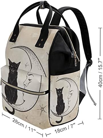 Siyah Kedi Oturan Ay Baskılı Bebek bezi çantası Bebek Bagpack Nappy Çantalar Su Geçirmez Seyahat omuzdan askili çanta Anne ve