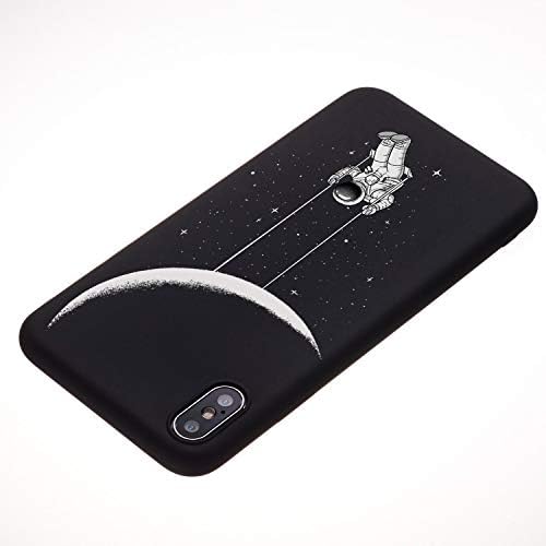 Amocase Siyah TPU Mat Kılıf ile 2 in 1 Stylus için iPhone XS Max 6.5 inç, şık Sanatsal Tasarım Yumuşak Esnek Kauçuk Silikon Darbeye
