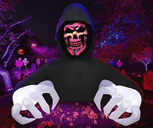 MAOYUE 6.8 ft Cadılar bayramı süslemeleri Açık Cadılar bayramı şişme Grim Reaper Dahili LED ışıkları ile Stakes için cadılar