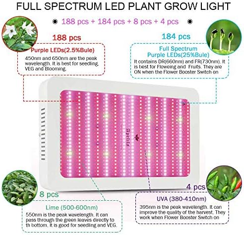 2500 W kapalı bitkiler için ışık büyümeye yol Açtı, 384 LEDs tam spektrum Booster anahtarı ile Halat tam spektrumlu LED bitki