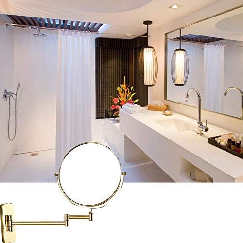 Nhlzj Banyo için Temiz ve Parlak Makyaj Aynası, İki Taraflı Uzatılabilir, 360 Derece Dönebilen, Uzatılabilir Kol, Yuvarlak, Işıksız