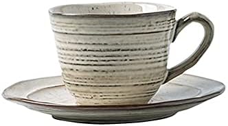 YUANFLQ Kahve çay bardağı ve altlık seti Porselen Avrupa Tarzı Cappuccino Kupalar Zarif Içecek Kupa Çok Uygun Su Kokteyl Karışık