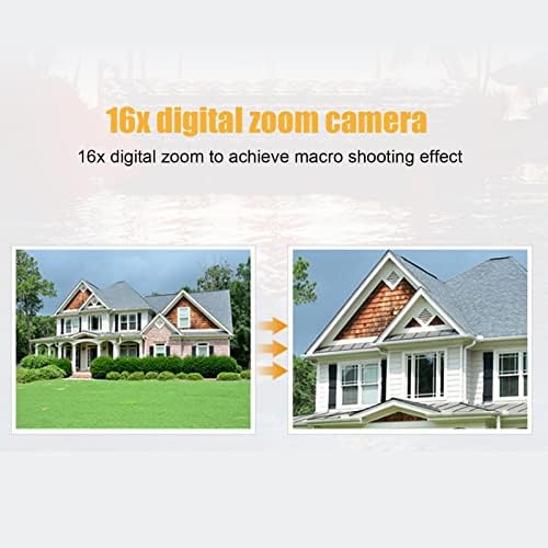Luroze 16x Zoom Kamera, Açık Hava Sporları için Çift Ekranlı Suya Dayanıklı Dijital Kamera Yüz Takibi