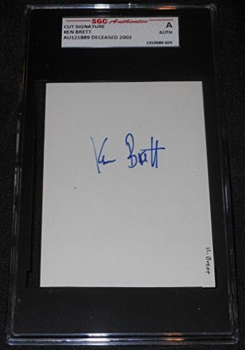 1967 Boston Red Sox Ken Brett (d.03) İmzalı 3x5 İndeks İmzalı Kart SGC Levhalı-MLB Kesim İmzaları