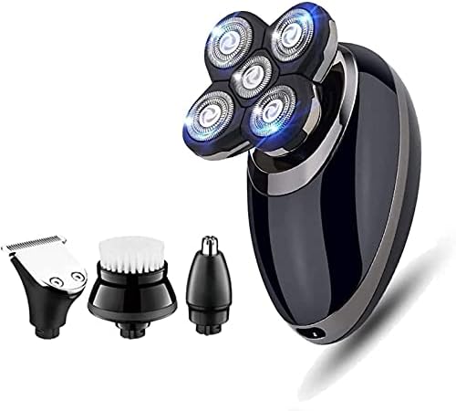 XIXIDIAN Kafa Tıraş Makinesi, elektrikli tıraş makinesi Kel Erkekler için 4 in 1 Elektrikli Tıraş Makinesi 5D Yüzen USB Şarj