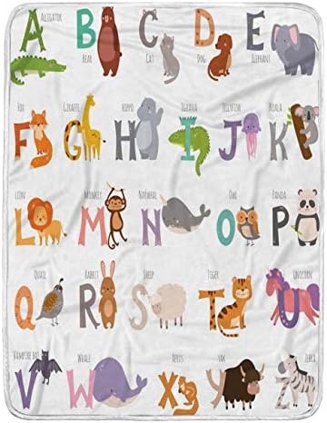 Karikatür Alfabe Battaniye Atmak Battaniye Hafif Battaniye Sevimli Hayvanat Bahçesi Alfabe Karikatür Hayvanlar Izole Yaban Hayatı