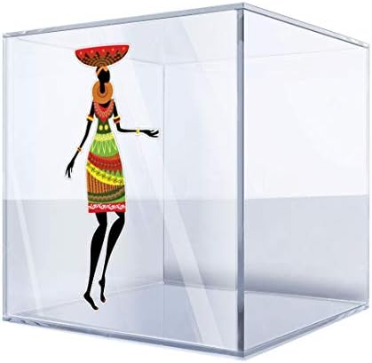 Renkli Elbise ile Çıkartma Etiket Afrika Geleneksel Kadın 4 X 1,9