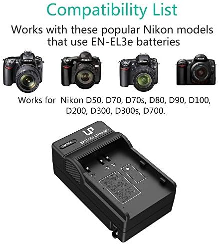 EN-EL3e pil şarj cihazı, LP Şarj için Nikon EN EL3e, EL3, EL3a Pil, Nikon D700 ile Uyumlu, D300s, D300, D200, D100, D90, D80,
