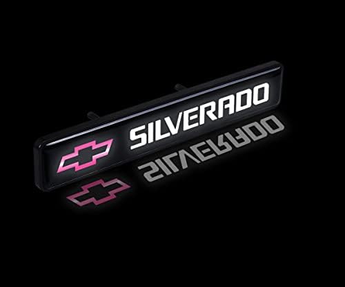Fit Silverado LED Işıklı ön ızgara rozet amblemi, araba ön ızgara Modifikasyonu Dekorasyon Aksesuarları