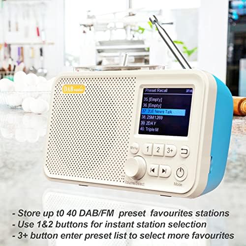 SOONALL Mini Taşınabilir Radyo, çok Fonksiyonlu DAB DAB FM R Dijital Radyo ile 2.4 İnç LCD Ekran, destek Micro SD Kart, 1800
