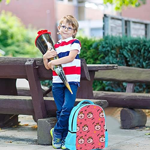 Çocuklar için sırt çantası Erkek Kız Seyahat sırt çantası Su Geçirmez Domuz Hayvan Taç Çocuk Çantası ile Yan Cepler
