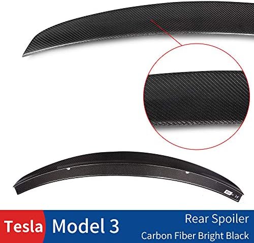 Huichi Tesla Modeli 3 Spoiler Prepreg Karbon Fiber (Kuru Karbon) Karbon Fiber Spoiler Arka Bagaj Dudak Kuyruk Kapağı Tesla Modeli