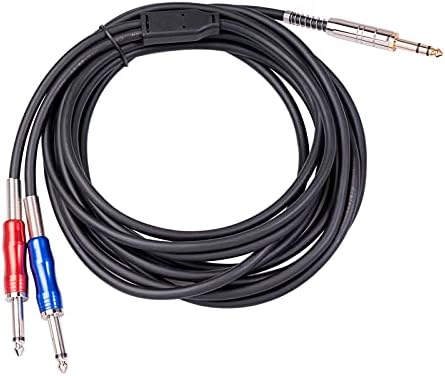 Konnektörler 6.35 mm Çift Mono Ses Kablosu Ofc İletken Oyuncu Mikser Kablosu PVC Malzeme Siyah Ses Hattı Bilgisayar Kabloları