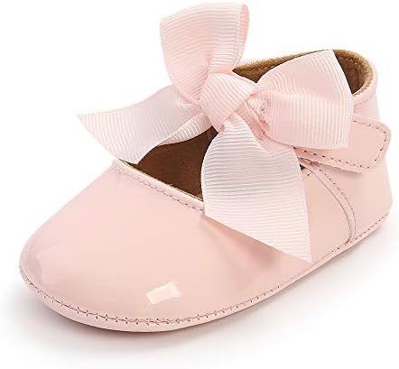 XYLUIGI Bebek Kız Mary Jane Flats Ilmek Kaymaz Kauçuk Taban Toddler Ilk Yürüyüşe Prenses Elbise Ayakkabı
