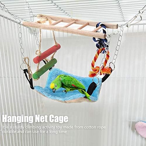 HEEPDD Kuş oyuncak seti, ahşap Merdiven Kış Sıcak Hamak Salıncak Halat Asılı Net Kafes Küçük Hayvan Gelincik Papağan Sıçan Hamster