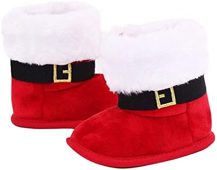 Yenidoğan Erkek Bebek Kız Noel Santa Kar Rahat Polar Patik Terlik Taban Kaymaz Ilk Yürüyüşe Çorap Cosplay Beşik