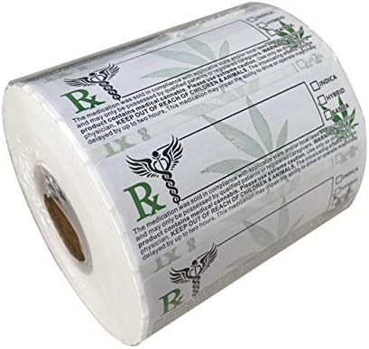 FirstZi RX Tıbbi Etiketler 3x1, Rulo Başına 1000 Etiket, 2 Etiket Arasında Delikli, Önceden Basılmış Evrensel Şikayet Yeşil Yaprak