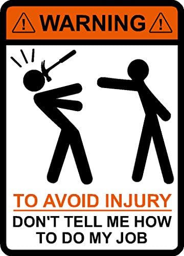Yaralanmayı Önlemek için Uyarı İşimi Nasıl Yapacağımı Söyleme, Çekiç, Vinil Çıkartma araba Çıkartması