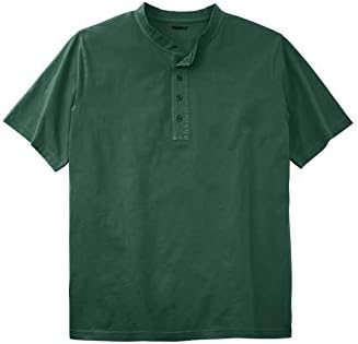 KingSize erkek Büyük ve Uzun Boylu Küçültmek-Az Hafif Henley T-Shirt Henley Gömlek