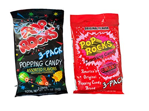 Bir Paket Çeşitli Tatlar ve Bir Paket Kiraz Pop Rocks Paketi .her Biri 74 Ons