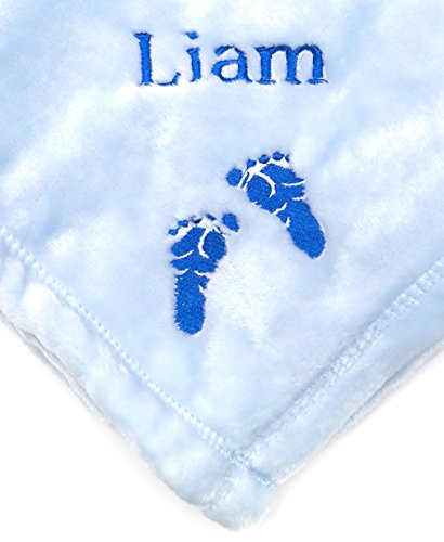 Kişiselleştirilmiş Monogramlanmış İşlemeli Bebek Ayakları Tahoe Polar Battaniye~ Özel Yapın! (Mavi)