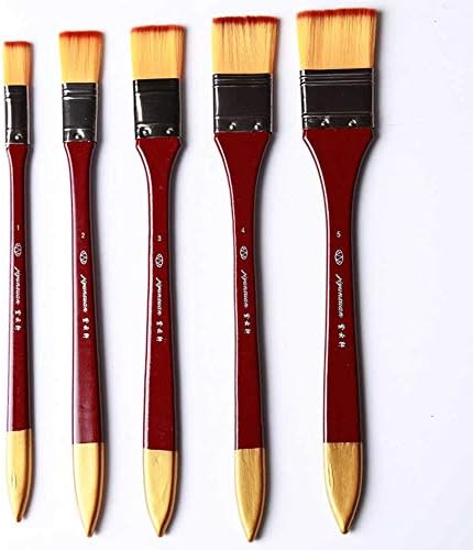 1 ADET Sanatçı Boya Fırçası Düz Fırça, Yağlıboya Fırçası Ahşap Saplı Naylon Alüminyum Tüp Boya Numarası Fırça Numarası 3 kırmızı