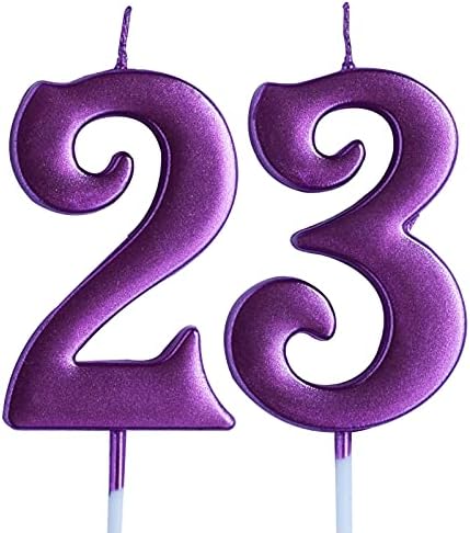 Pembe 23rd Doğum Günü Mum, Numarası 23 Yaşında Mumlar Kek Topper, Kız Parti Süslemeleri, Malzemeleri