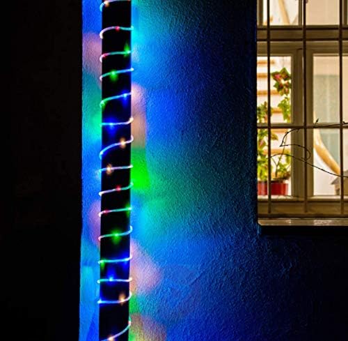 Güneş halat ışıkları açık 33ft 100 LEDs bakır tel tüp aydınlatma su geçirmez tatil noel Yard patio yol yolu dekorasyon peri ışıkları