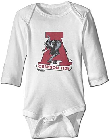 Alabama-Fil Crimson Tide Bebek Uzun Kollu Bodysuit Bebek Tulum Kıyafet