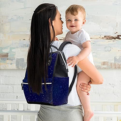 Bebek bezi çantası BackpackLarge Unisex çanta, çok amaçlı seyahat geri paketi anneler babalar için Galaxy yıldız