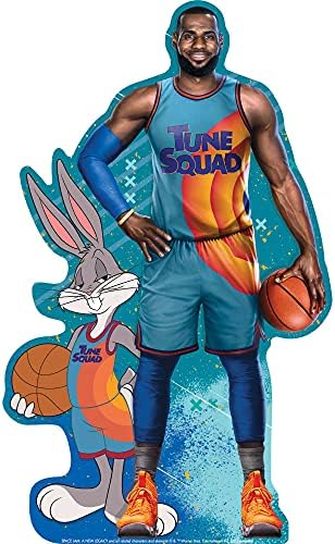Parti Şehir Lebron James ve Bugs Bunny Yaşam Boyutu Karton Kesme, 5ft Boyunda, Space Jam 2, Doğum Günü Parti Malzemeleri ve Dekorasyon