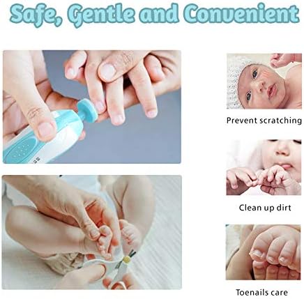 CareinU bebek tırnak makası Elektrikli 21 in 1 Bebek tırnak kiti, bebek tırnak makası ile ışık + Emniyet bebek tırnak makası,