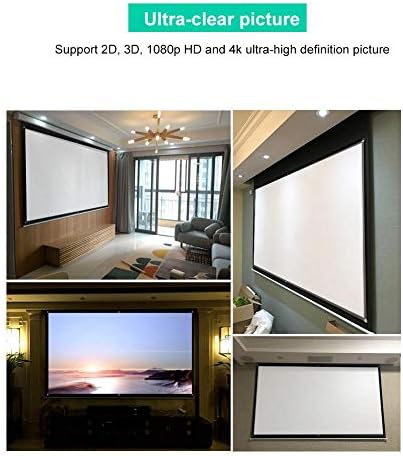 Yoidesu 60-100 inç Projektör Ekran, HD 16: 9 Katlanabilir Anti-Kırışık Taşınabilir Projeksiyon Ekran Desteği 2D/3D/1080 p / HD