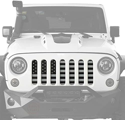 V8 TANRI Wrangler Grille Ekle Bayrak Mesh Grill Yerleşimi Bug Ekran Jeep Wrangler 2007-2018 ıçin JK & Sınırsız-Siyah ve Beyaz