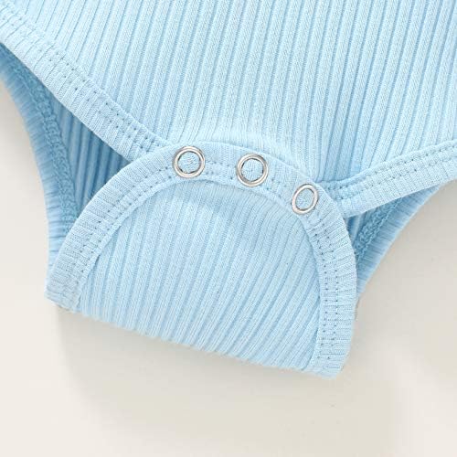 Yaz Bebek Bebek Kız Rahat Kıyafetler Düz Renk Fly Kollu Romper Üst + Fırfır Şort Nervürlü Giysi Set 0-24 M