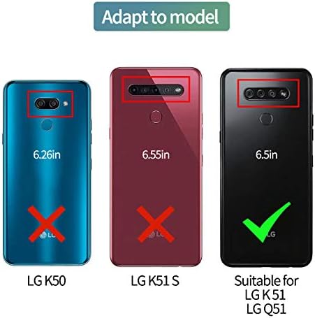 LG K51 için kılıf,LG K51 Telefon Kılıfı, Beroset Ağır Çift Katmanlı Hibrid Sert PC Yumuşak TPU Tam Vücut Darbeye Koruyucu Kılıf