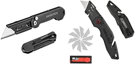 İsviçre + Teknoloji Maket Bıçağı Seti, 2-pack Hızlı Değişim Kutusu Kesici ve 2-pack Katlanır Maket Bıçağı Hızlı değişim Kutusu