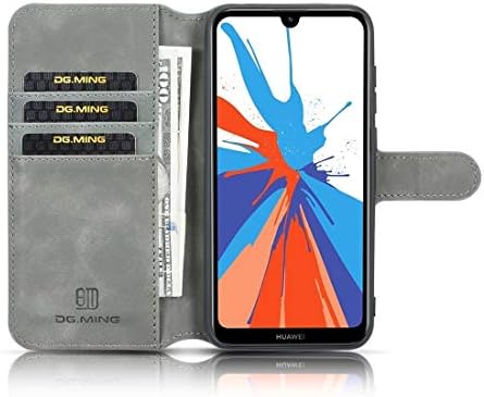 Minyangjie Cep Telefonu kılıfı ıçin Büyük Retro Yağ Yan Yatay Flip Case Huawei Y6 Pro (2019), Tutucu ve Kart Yuvaları ve Cüzdan