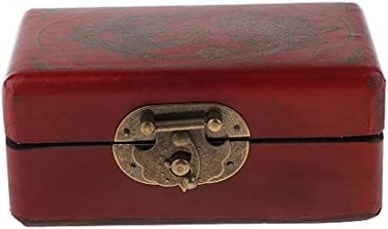 HGVVNM Mücevher Kutusu 1 Pcs Dekoratif ahşap saklama kutusu Bavul Şekilli Göğüs Gövde Tarz için Vintage Antik Dekor Seyahat Depolama