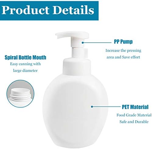 WEWBABY 17 oz/500 ml Pompa Şişeleri için Doldurulabilir Plastik Sabunluk El Dezenfektanı Şampuan Vücut Yıkama Losyonu Sızdırmaz
